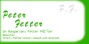 peter fetter business card